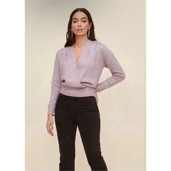 NWT ASTR faux wrap design sweater Lilac M - Picture 1 of 9